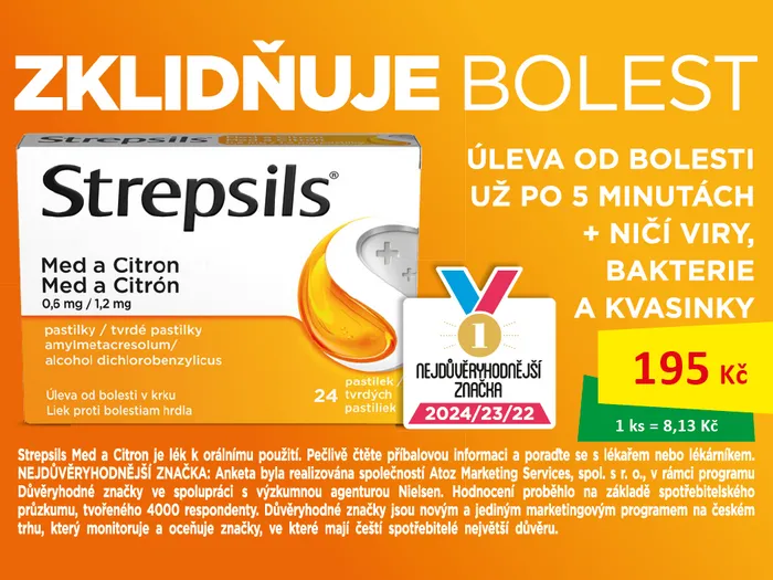 Strepsils Med a Citron s cenou 195Kč